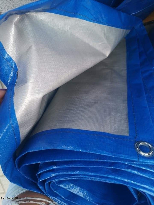 Carpa impermeable azul detalle interior