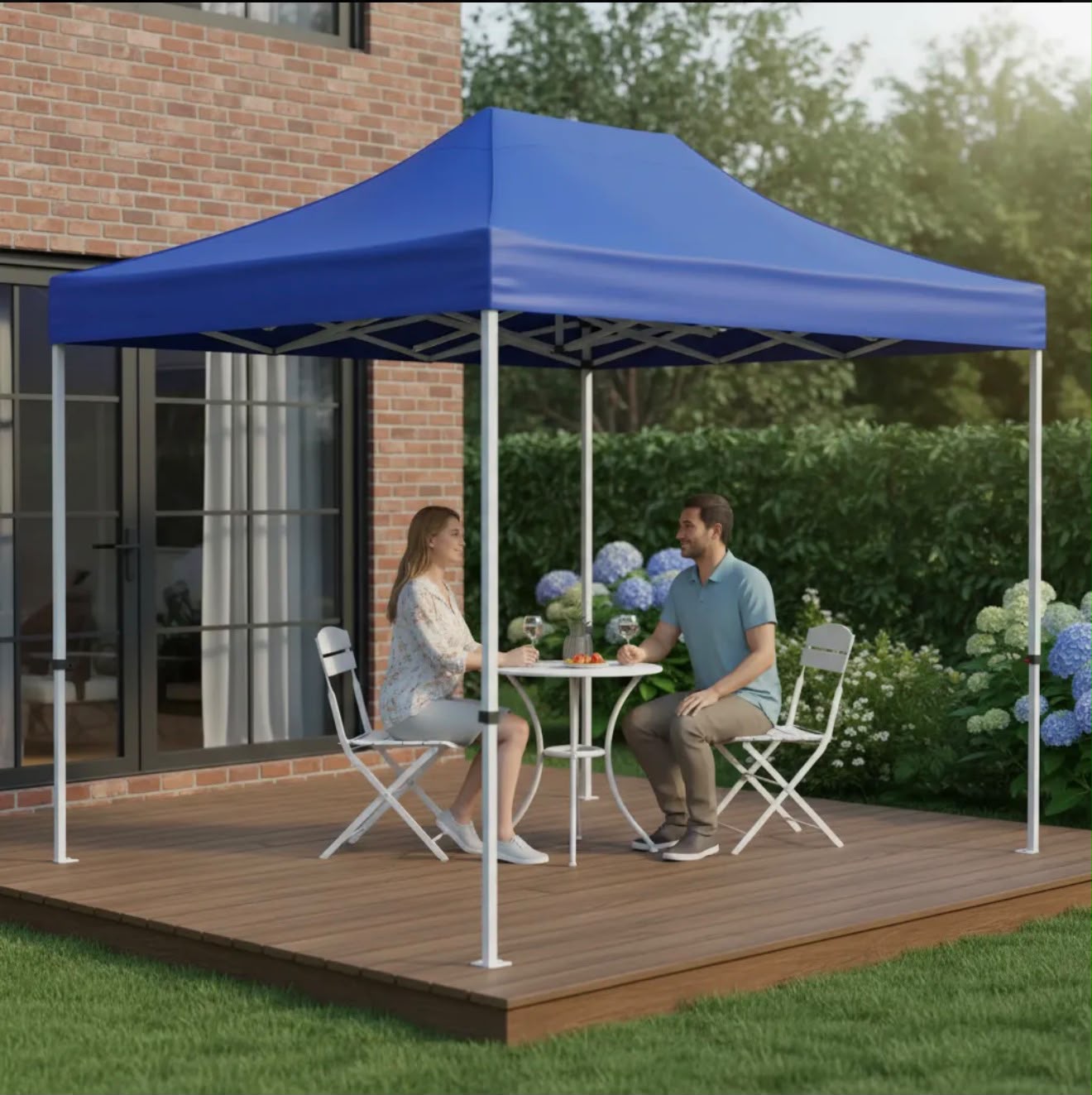 Toldo araña 3x2 mts en terraza jardín